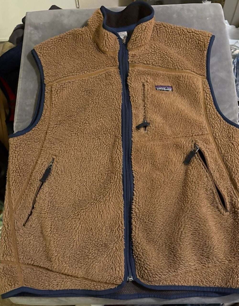 Patagonia Men's Retro Pile Fleece Vest - Large Brown/Navy